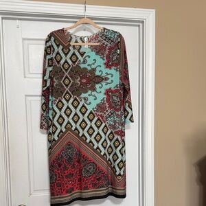 Multicolor Patterned Women's Dress